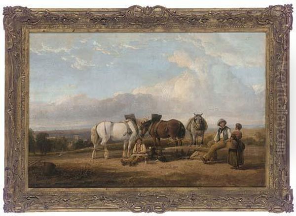 The Ploughman's Lunch Oil Painting by Henry Brittan Willis, R.W.S.