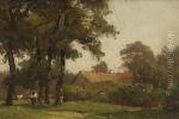 Bauerngehoft Unter
 Baumen. Oil Painting by Josef Willroider