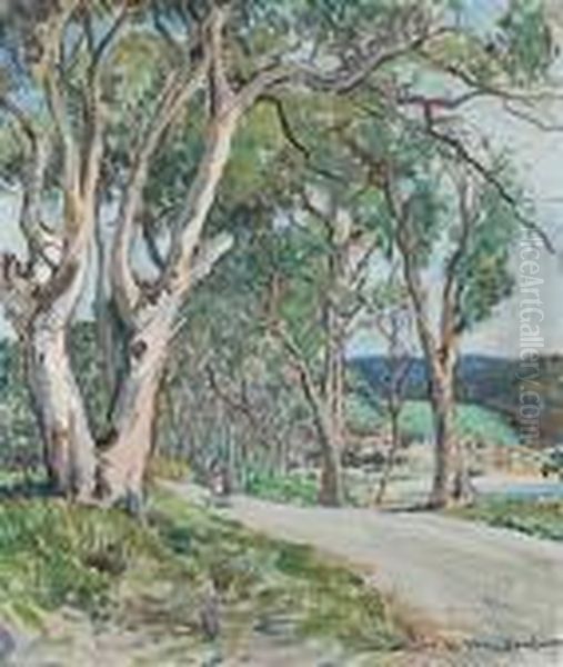 The Old Gumtree, Lorne Oil Painting by Dora Lynnell Wilson