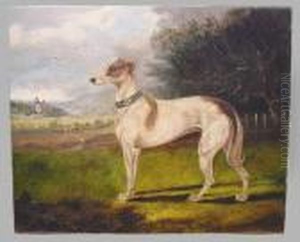 Italian Greyhound Oil Painting by Edward Henry Windred
