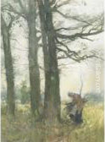 Gathering Kindling Oil Painting by William Tatton Winter