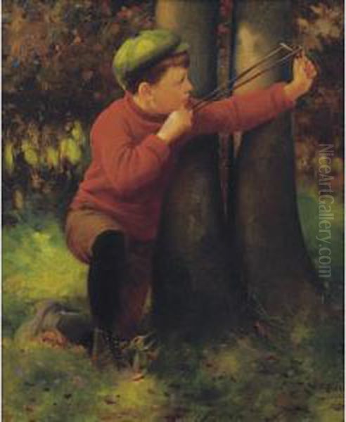 The Little Hunter Oil Painting by Karl Witkowski