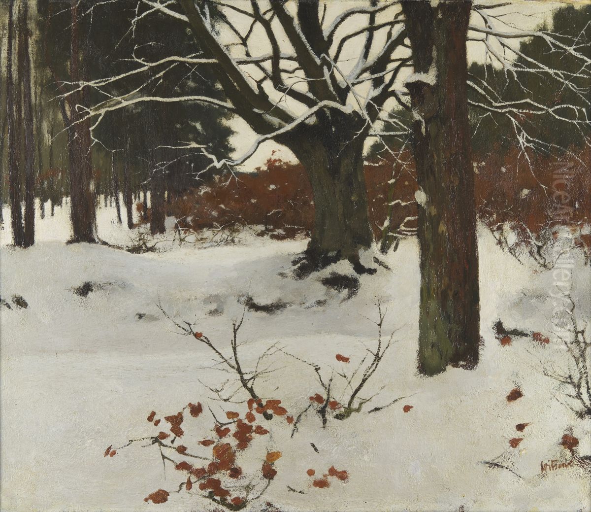 Bos In De Sneeuw Oil Painting by Willem Witsen