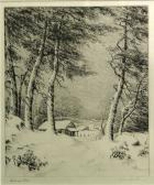 Wind And Snow Oil Painting by Ronau William Woiceske