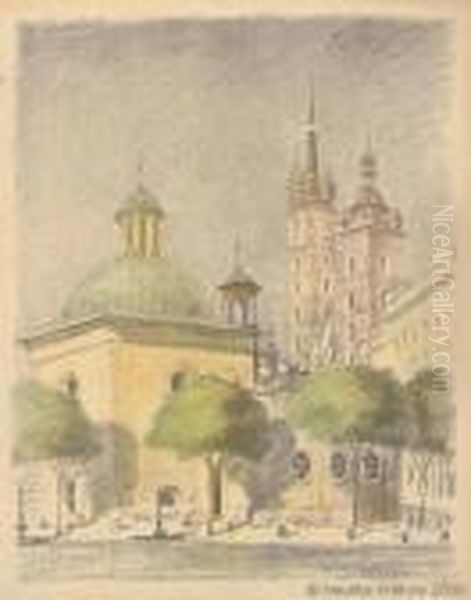 Krakow. Kosciol Sw. Wojciecha Oil Painting by Jan Wojnarski