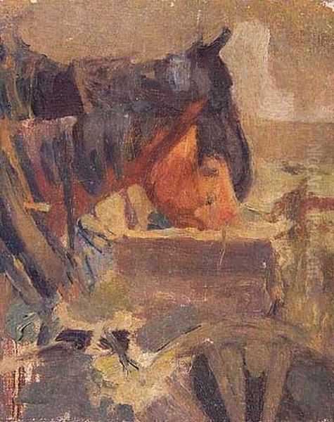 Konie, Ok. 1902 Oil Painting by Witold Wojtkiewicz