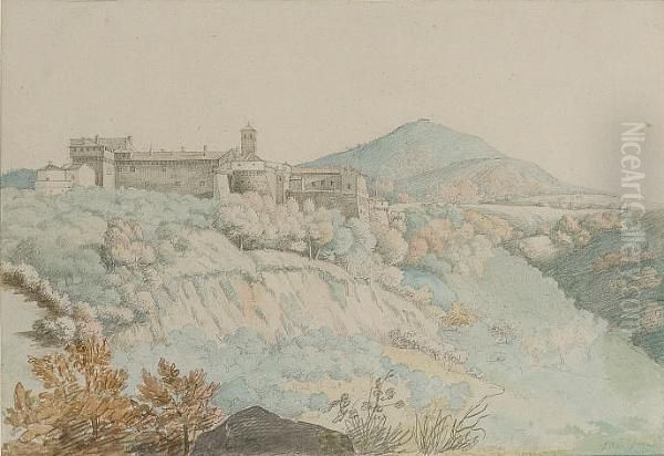 The Convent At Grotta Ferrata Oil Painting by Woodforde, Samuel