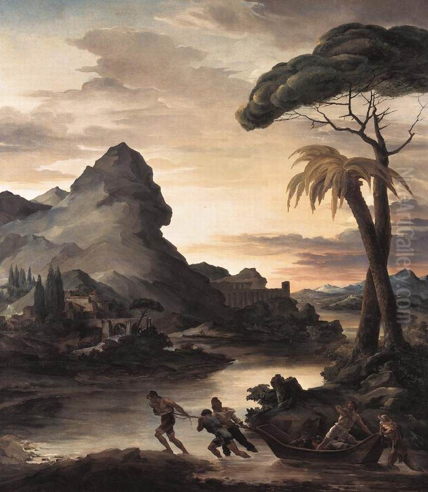 Heroic Landscape with Fishermen Oil Painting by Theodore Gericault