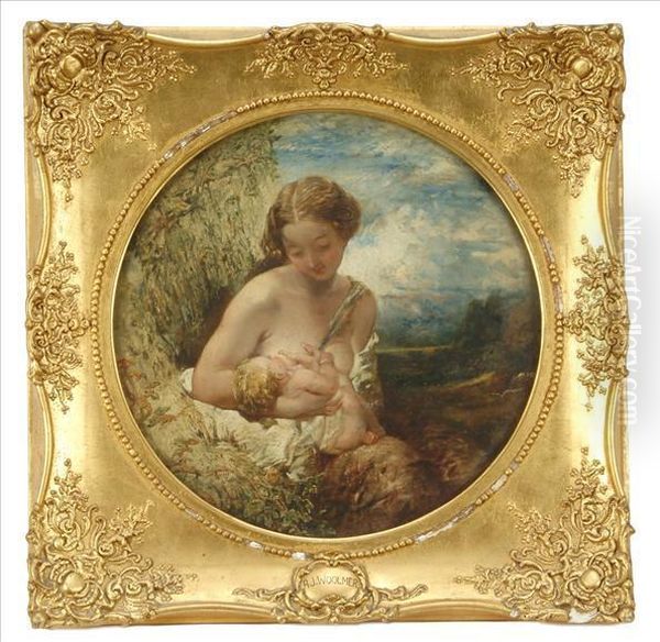 Maternity Oil Painting by Alfred Woolmer