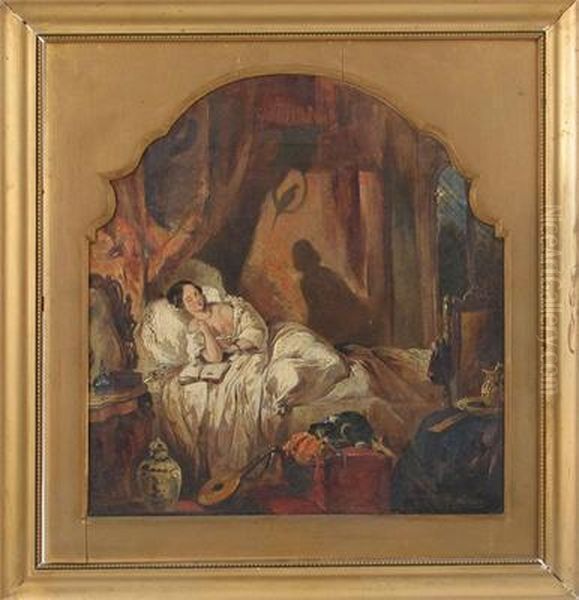 The Reverie Oil Painting by Alfred Woolmer