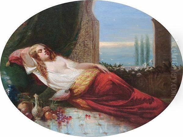 Pleasant Dreams Oil Painting by Alfred Woolmer