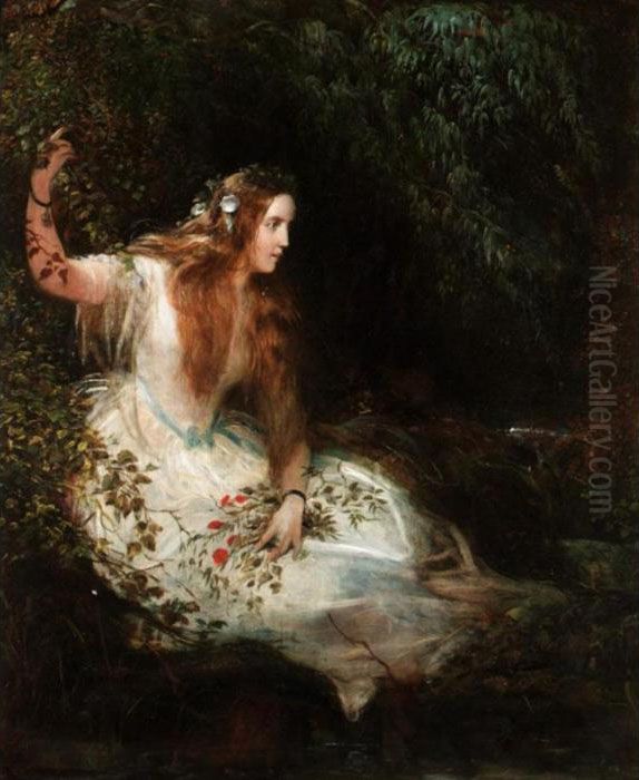 Ophelia Oil Painting by Alfred Woolmer