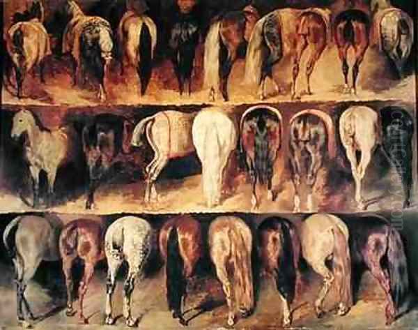 Horses Hindquarters Oil Painting by Theodore Gericault