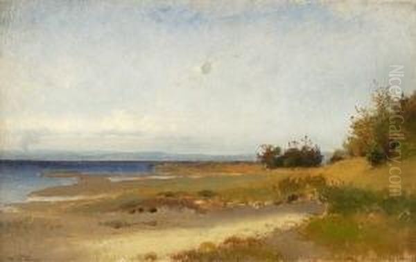 Am Bodensee Bei
 Friedrichshafen. Oil Painting by Josef Wopfner