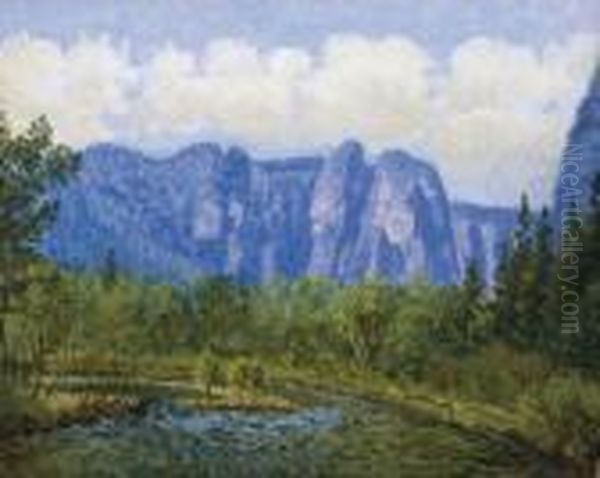 Yosemite Oil Painting by Theodore Wores