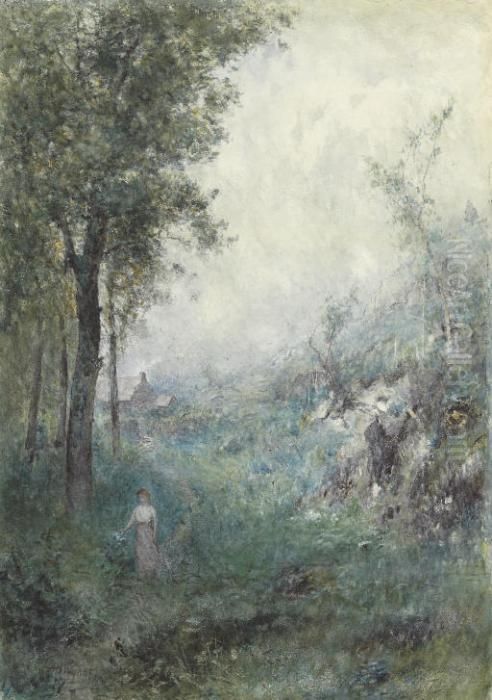 A Stroll Through The Woods Oil Painting by Alexander Helwig Wyant