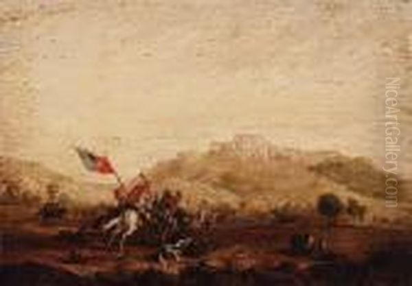 A Military Skirmish, 
Traditionally Identified As The Battle Of Sauchieburn, Near Stirling, 
1488 Oil Painting by Jan Wyck