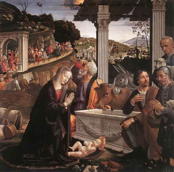 Adoration of the Shepherds 1482-85 Oil Painting by Ghirlandaio Domenico