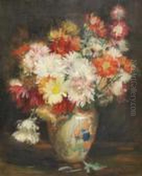 Still-life Of Flowers In Vase Oil Painting by Kate Wylie