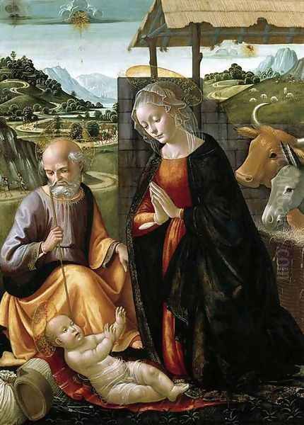 Nativity c. 1492 Oil Painting by Ghirlandaio Domenico