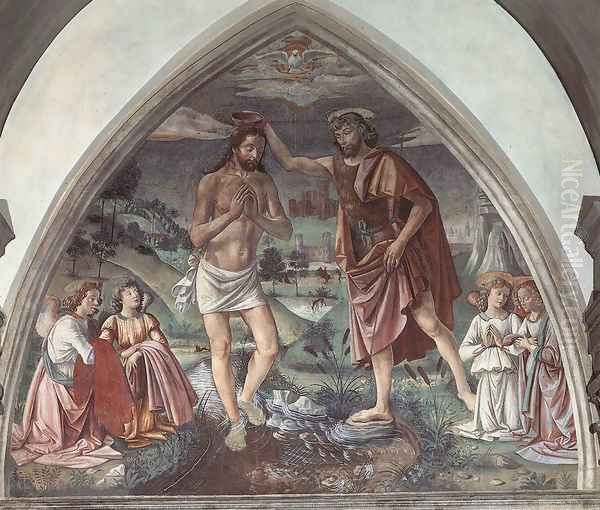 Baptism of Christ c.1473 Oil Painting by Ghirlandaio Domenico