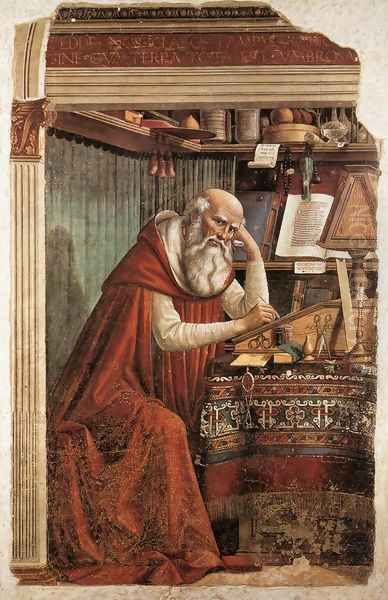 St Jerome in his Study 1480 Oil Painting by Ghirlandaio Domenico