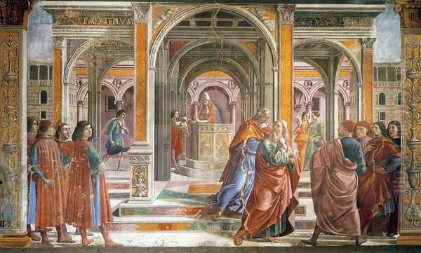 Expulsion Of Joachim From The Temple Oil Painting by Ghirlandaio Domenico