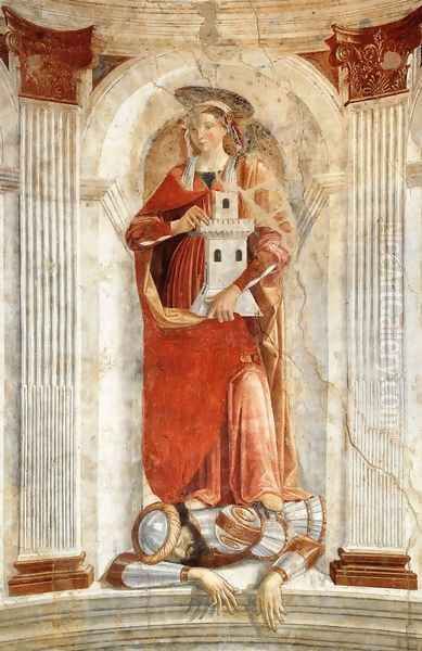 St Barbara c. 1471 Oil Painting by Ghirlandaio Domenico