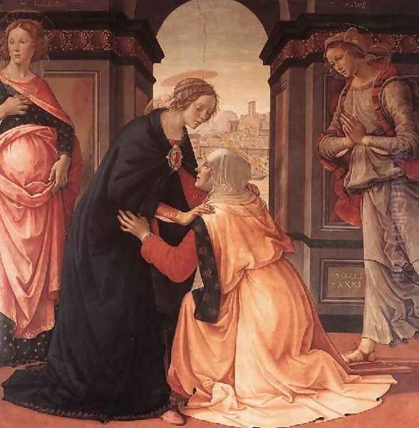 Visitation c. 1491 Oil Painting by Ghirlandaio Domenico