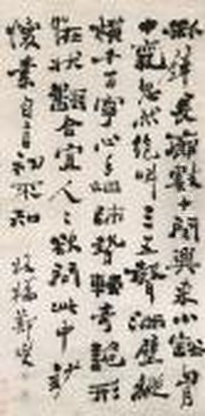 Excerpt From The Monk Huaisu's Biography In Running Scriptalligraphy Oil Painting by Zheng Xie
