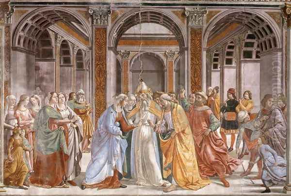 Marriage Of Mary Oil Painting by Ghirlandaio Domenico