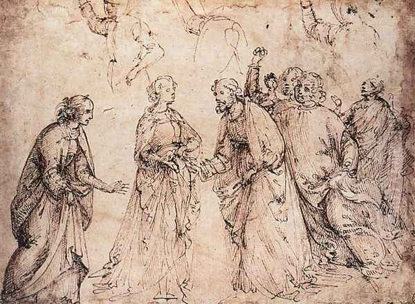 Study (2) 1486 Oil Painting by Ghirlandaio Domenico