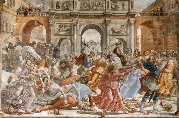 Slaughter of the Innocents 1485-90 Oil Painting by Ghirlandaio Domenico