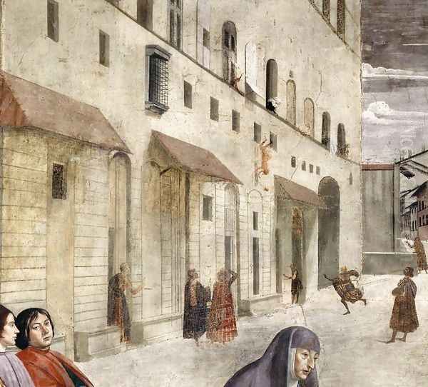 Resurrection of the Boy (detail 1) 1482-85 Oil Painting by Ghirlandaio Domenico