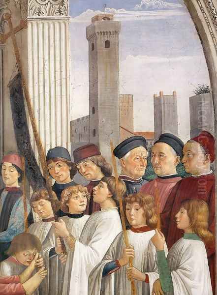 Obsequies of St Fina (detail) 1473-75 Oil Painting by Ghirlandaio Domenico