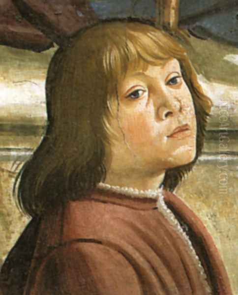 Angelo Poliziano e Giuliano de' Medici (detail) Oil Painting by Ghirlandaio Domenico