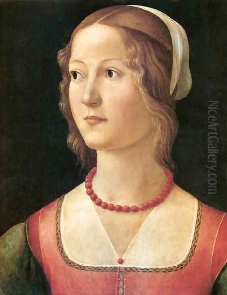 Portrait of a Young Woman Oil Painting by Ghirlandaio Domenico