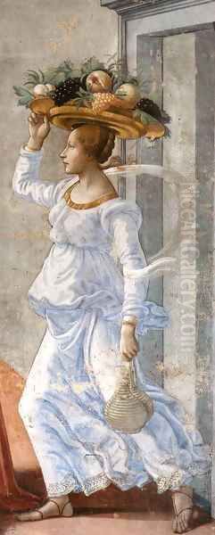 Birth of St John the Baptist (detail) 3 Oil Painting by Ghirlandaio Domenico