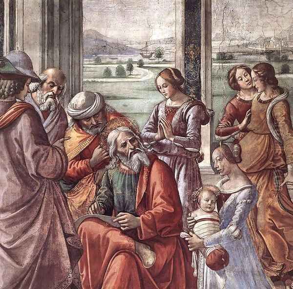 Zacharias Writes Down the Name of his Son (detail) Oil Painting by Ghirlandaio Domenico