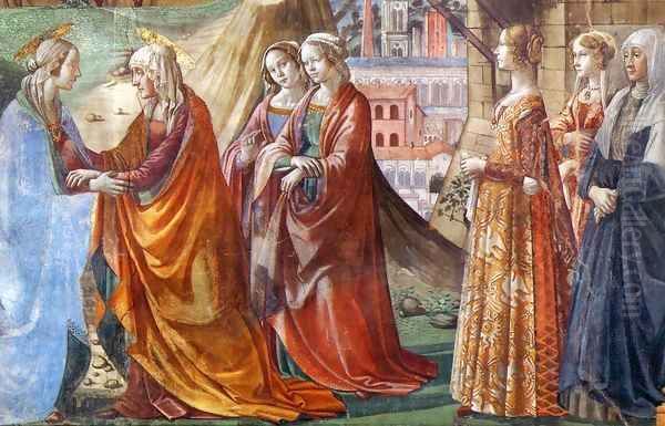 Visitation (detail) Oil Painting by Ghirlandaio Domenico
