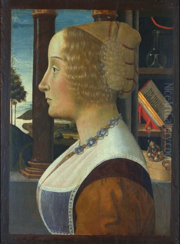 Portrait of a Woman Oil Painting by Ghirlandaio Domenico