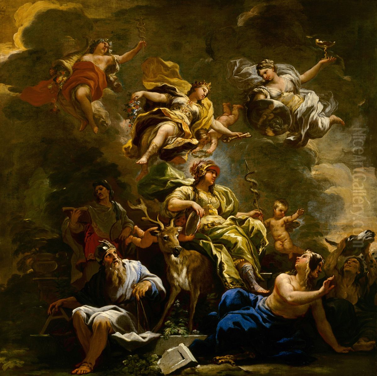 Allegory of Prudence Oil Painting by Luca Giordano