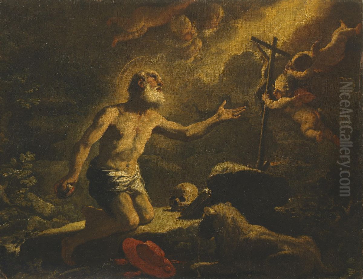 St Jerome Oil Painting by Luca Giordano