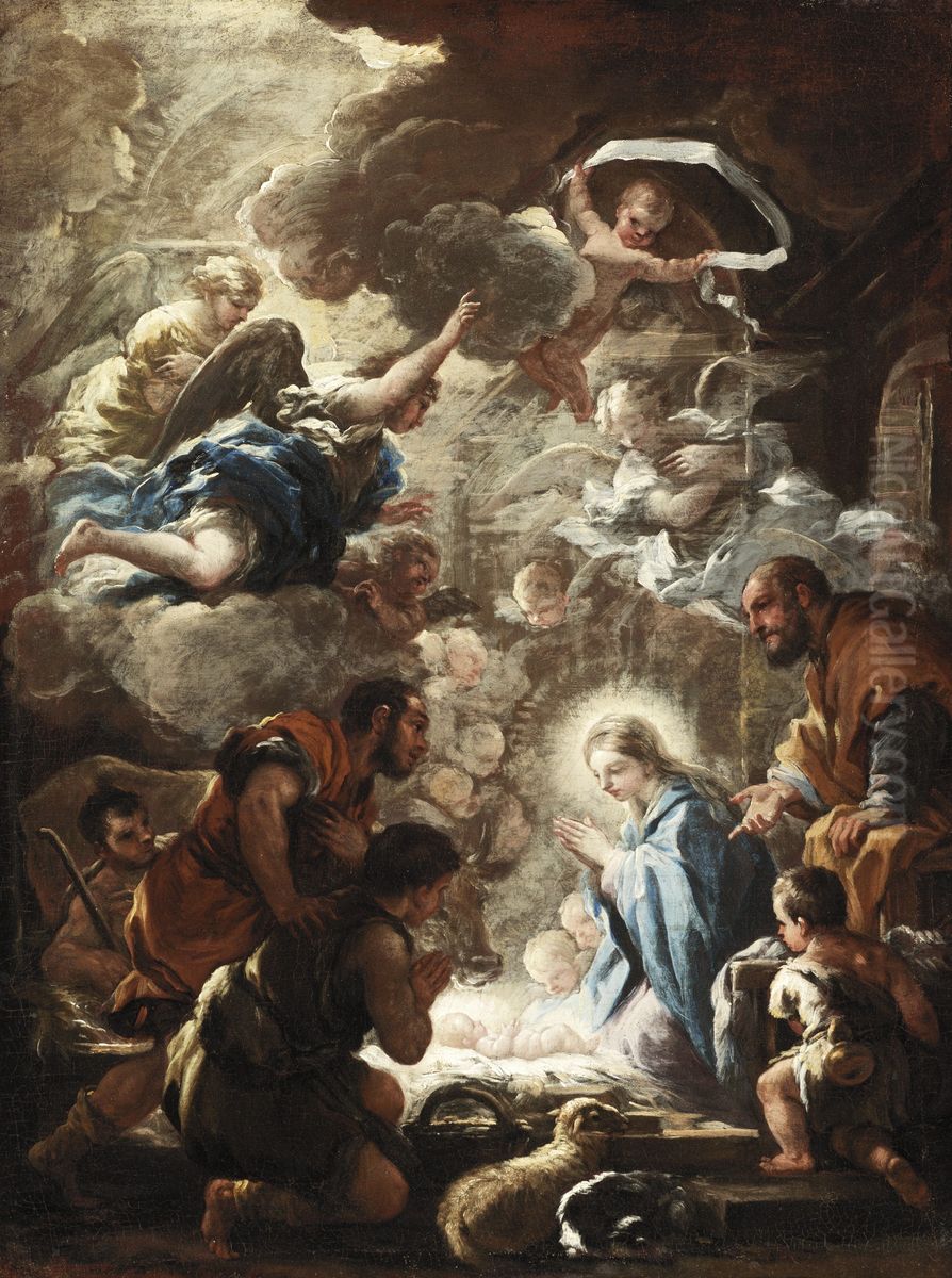 Adoration of the Shepherds Oil Painting by Luca Giordano