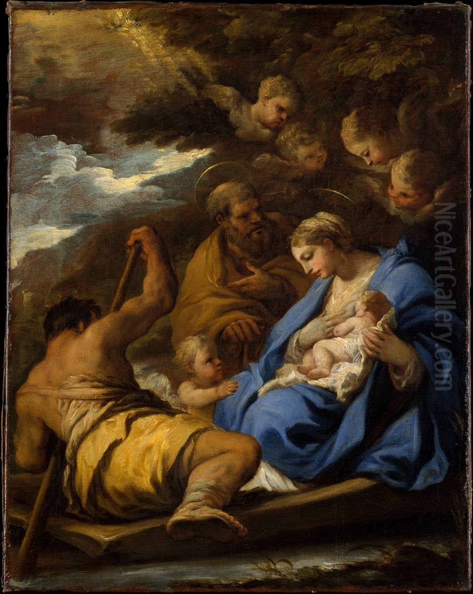 The Flight into Egypt Oil Painting by Luca Giordano