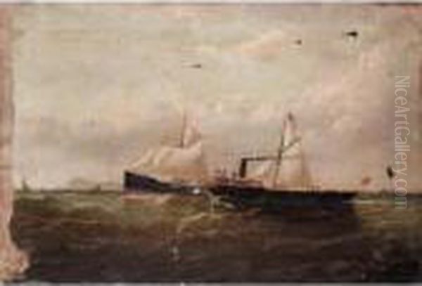 Ss *** Francon, A Screw Steamer 
With Auxiliary Schooner Rig Inward Bound Off Holyhead Mountain &amp;
 The South Stack, Anglesey Oil Painting by William Howard Yorke
