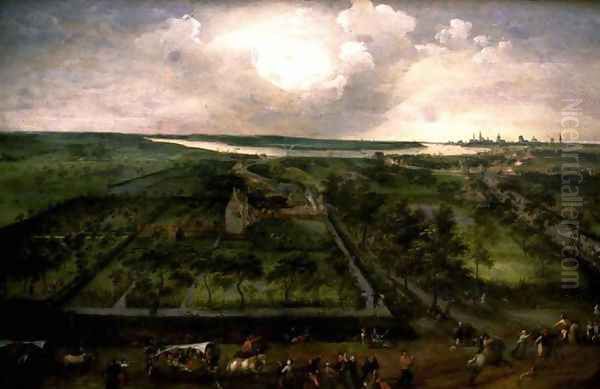 Going to the Fair in Antwerp Oil Painting by Abel Grimmer