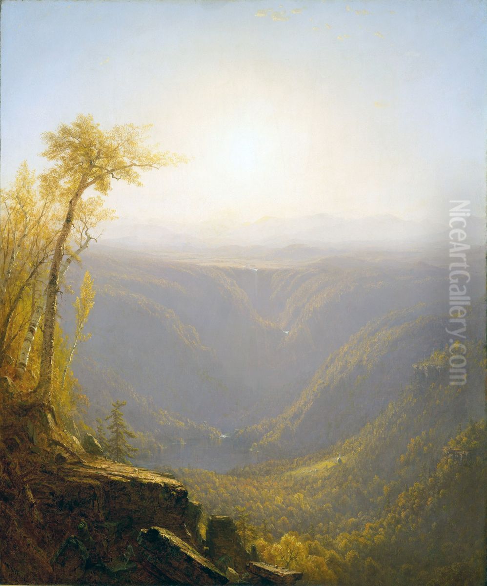 A Gorge In The Mountains (Kauterskill Clove) Oil Painting by Sanford Robinson Gifford