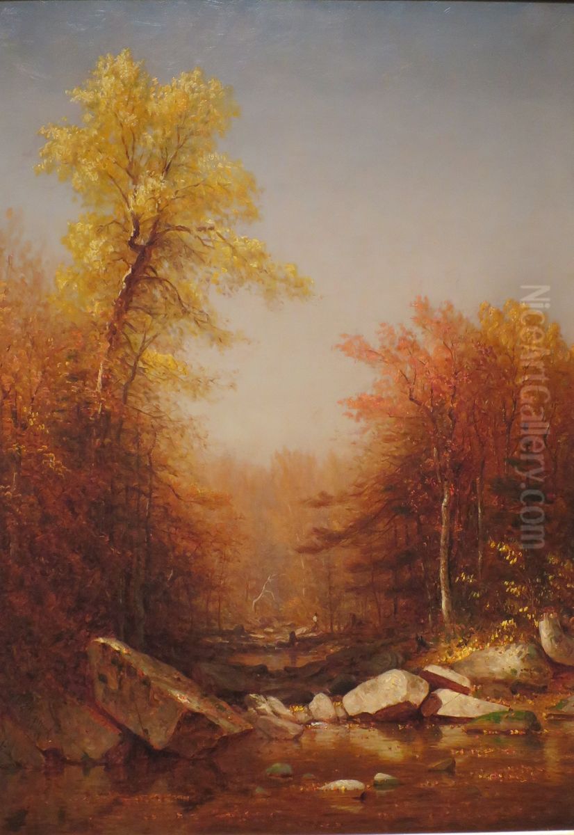 October In The Catskills Oil Painting by Sanford Robinson Gifford