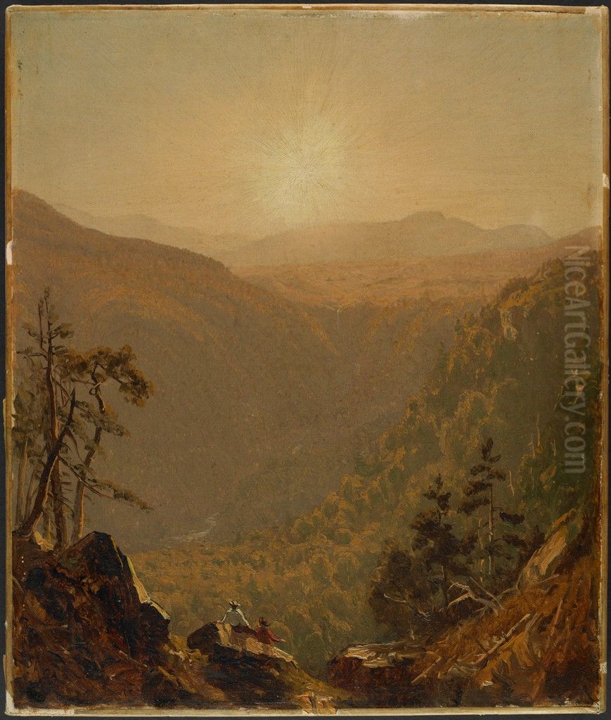 A Sketch in Kauterskill Clove Oil Painting by Sanford Robinson Gifford